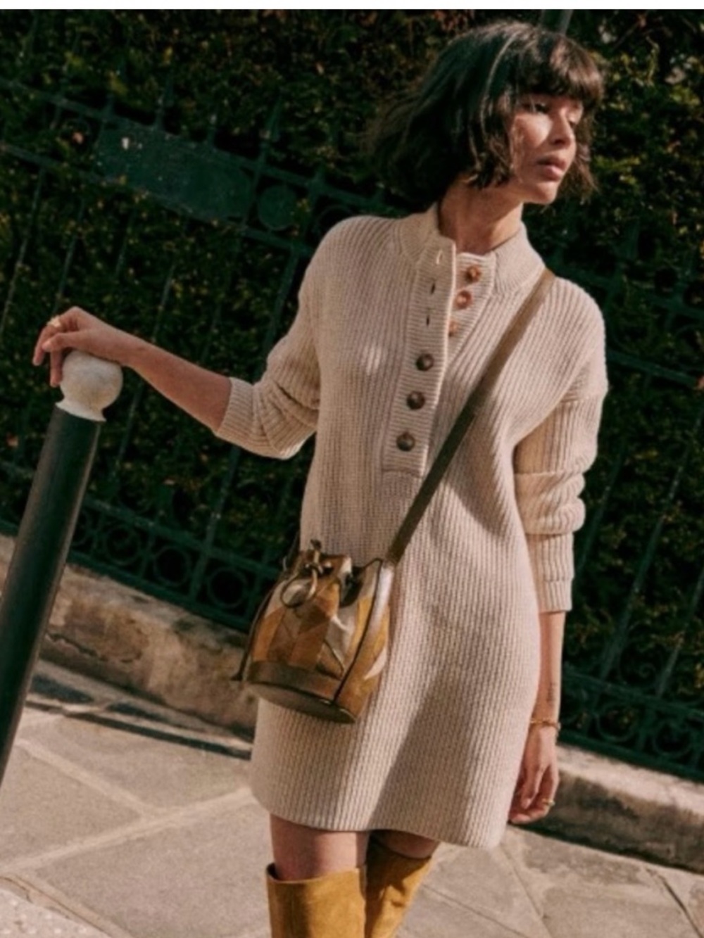 SÉZANE • Luan knitted dress in Natural size S